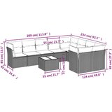 vidaXL 10-dijelni set vrtnih sofa od poliratana s jastucima smeđi | shoptok.hr
