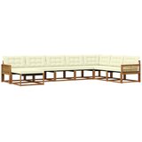 vidaXL Zunanja garnitura za sedenje z blazino 8 pcs Naravna in smetana, (5000273195) | Shoptok.si