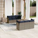 vidaXL 7-dijelni set vrtnih sofa od poliratana s jastucima sivi | shoptok.hr