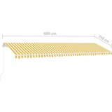  Samostojeća tenda na ručno uvlačenje 600 x 350 cm žuto-bijela | shoptok.hr