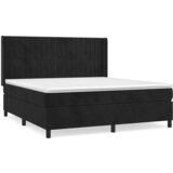 Maison Chic Box spring postelja - Vzmetna postelja z vzmetnico črna 160x200 cm žamet SL21834, (21880916) | Shoptok.si