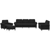  4-dijelni set sofa s jastucima crni baršunasti Crna | Shoptok.si