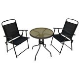 Denis Bistro set od čelika i ratana, 3 dela Cene