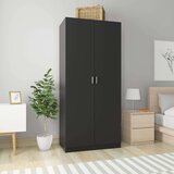  Garderobna omara črna 90x52x200 cm iverna plošča | Shoptok.si
