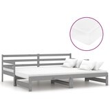  Dnevni ležaj na izvlačenje 2 x (90 x 200) cm sivi od borovine | Eponuda.ba