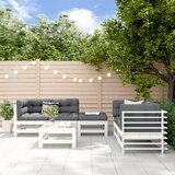 Maison Chic Seti vrtnega pohištva - Vrtna garnitura - Vrtni pohištvo set 6-delna bela trdna borovina, (21815276) | Shoptok.si