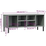  Stalak za cipele metalne noge sivi 106 x 35 x 45 cm drveni OSLO | shoptok.hr
