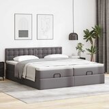  Otomanski okvir kreveta s madracima sivi 160x200cm umjetna koža | shoptok.hr