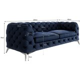 Ropez Tamno plava baršunasti sofa 225 cm Chelsea – | shoptok.hr