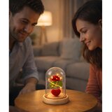 Eternal Rose in Dome with LED Lighting Red with Heart 14x8cm | Shoptok.si
