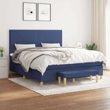  Box spring postelja z vzmetnico modra 180x200 cm blago, (20999237) Cene