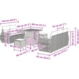  Set vrtnih sofa od 8 dijelova s jastučićima siva poli rattan akacija | shoptok.hr