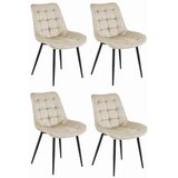  BERA stolica - bež baršun/ crne noge x 4 | shoptok.hr