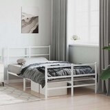 Metalni okvir kreveta uzglavlje i podnožje bijeli 120x200 cm | shoptok.hr