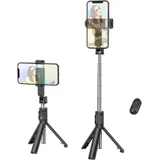 tripod selfie za mobitel do 6,7″ + daljinski bluetooth BOROFONE BY7 Magic Mirror live broadcast black