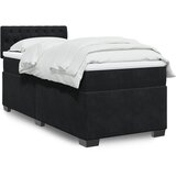 vidaXL Box spring postelja z vzmetnico črna 100x200 cm žamet Cene