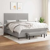  Krevet box spring s madracem svjetlosiva 160x200 cm tkanina Cijene
