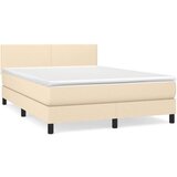  Krevet s oprugama i madracem krem 140x200 cm od tkanine | shoptok.hr
