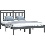  Posteljni okvir siv iz trdnega lesa 135x190 cm 4FT6, (20647588) | Shoptok.si