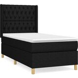  Box spring postelja z vzmetnico črna 100x200 cm blago, (20791694) | Shoptok.si