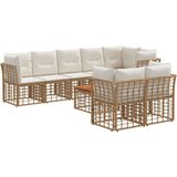  Zunanja garnitura za sedenje 9 pcs Naravna in krem bela, (5000271852) | Shoptok.si