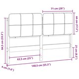 vidaXL tapecirano vzglavje rjava in taupe 135 cm masivno borovo les | Shoptok.si