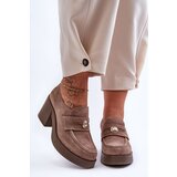 Boto Women's Suede Half Boots on Heel Beige Dunadia | shoptok.hr