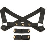 XR Brands chest harness with armbands - black Cene