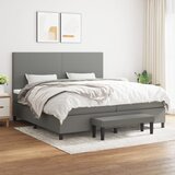  s oprugama i madracem tamnosivi 200 x 200 cm od tkanine | shoptok.hr