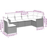 vidaXL 6-dijelni set vrtnih sofa s jastucima crni od poliratana | shoptok.hr