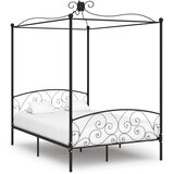  Okvir za krevet s nadstrešnicom crni metalni 120 x 200 cm | Eponuda.com