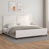  Okvir za krevet s uzglavljem bijeli 200x200 cm od umjetne kože | Shoptok.si