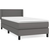 Maison Chic Box spring postelja - Vzmetna postelja z vzmetnico siva 90x200 cm umetno usnje SL21089, (21893172) Cene