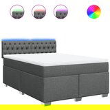 Maison Chic Box spring posteljni - Vzmetna postelja z vzmetnico temno siv 140x190 cm blago SL11955, (21904098) | Shoptok.si