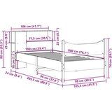 vidaXL Posteljni okvir brez vzmetnice bel 100x200 cm trdna borovina | Shoptok.si