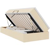 vidaXL Krevet s madracem i skladištem Krema 100 x 200 cm Poliester | shoptok.hr