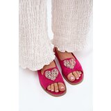 S. BARSKI Women's sandals with decorative heart S.Barski KV27-018 fuchsia | Shoptok.si
