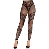 LEG AVENUE HOSIERY LEG AVENUE - LACE AND SHEER FOOTLESS TIGHTS BLACK | Shoptok.si