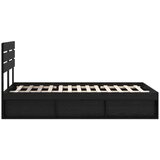  Okvir za krevet Crna 135 x 190 cm Čvrsto borovo drvo | shoptok.hr