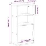  Bočni ormarić ODDA 40x24x79 cm puno drvo bor | shoptok.hr