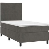 Box spring postelja z vzmetnico temno siva 80x200 cm žamet, (20790691) | Shoptok.si