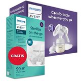 Avent pumpica za izmazanje natural + gratis kesice za steriliz.u mikrotalasnoj