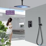 EYN LED podometni tuš sistem črne ali krom barve | tuš panel PT50089 — Črna — 40 cm | Shoptok.si