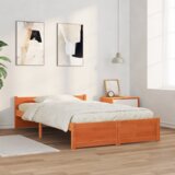  Krevetna konstrukcija s uzglavljem Voštano smeđa 120 x 190 cm | shoptok.hr