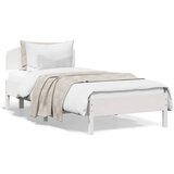 vidaXL Okvir za krevet s uzglavljem bijeli 90x200 cm masivna borovina | shoptok.hr