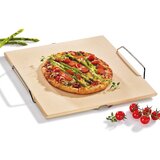 Kuchenprofi Kamnita plošča za pizzo na inox stojalu 38x35,5cm, (20455218) Cene