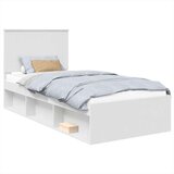  Konstrukcija postelje Bela 90 x 200 cm Masivno borovo les, (5000103464) | Shoptok.si