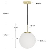 Kave Home Bijela/u zlatnoj boji viseća svjetiljka sa staklenim sjenilom ø 30 cm Mahala – | shoptok.hr
