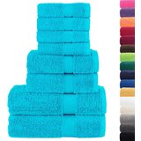 vidaXL 8-dijelni vrhunski set ručnika SOLUND tirkizni 600 gsm | shoptok.hr