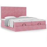 vidaXL Otomanski posteljni okvir z vzmetnicami roza 180x200cm žamet, (21609476) | Shoptok.si